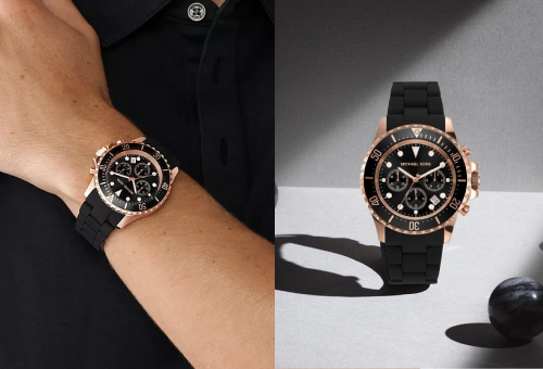 michael kors watches black and gold