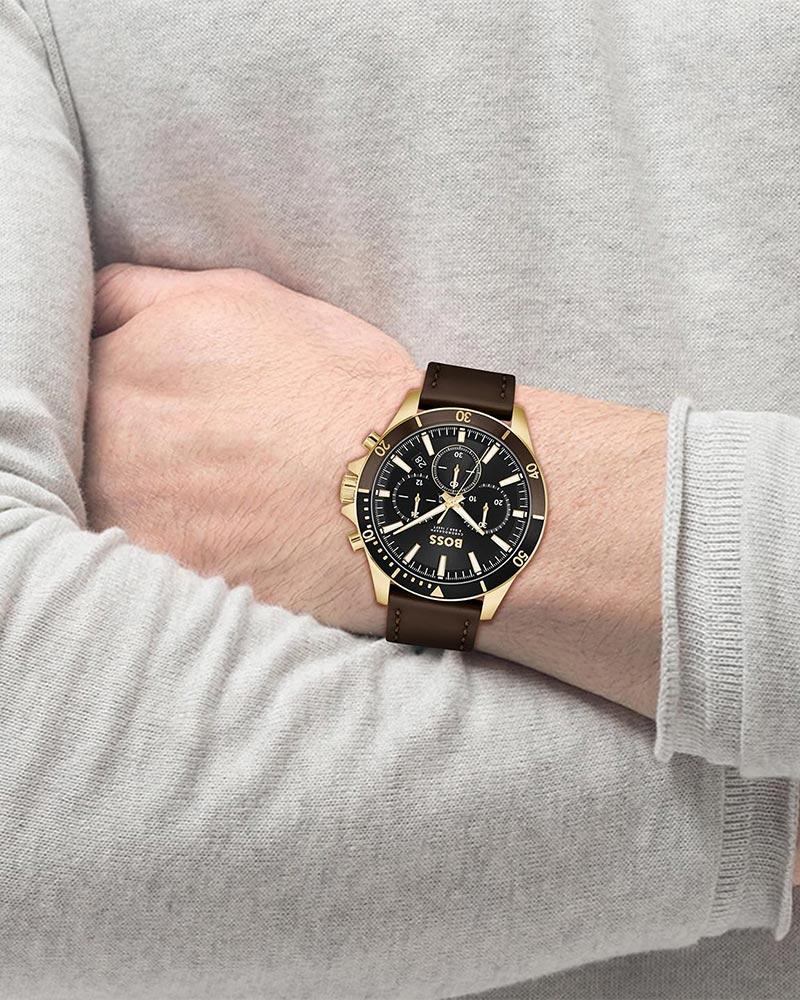 Hugo Boss Uhr Herrenuhr Mit Mesh Armband HUGO Grau Beschichtete