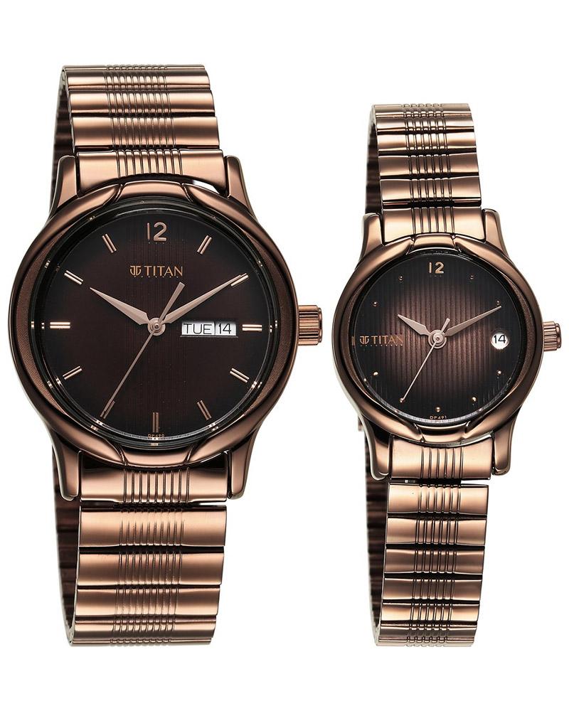 Titan Couple BANDHAN Rose Gold Analog Watch SKU-ID 15802490QM01P