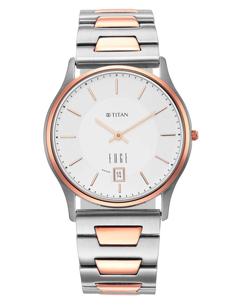 Titan Edge Metal Round Shape Men Watch 1683KM01 Helios Watch Store