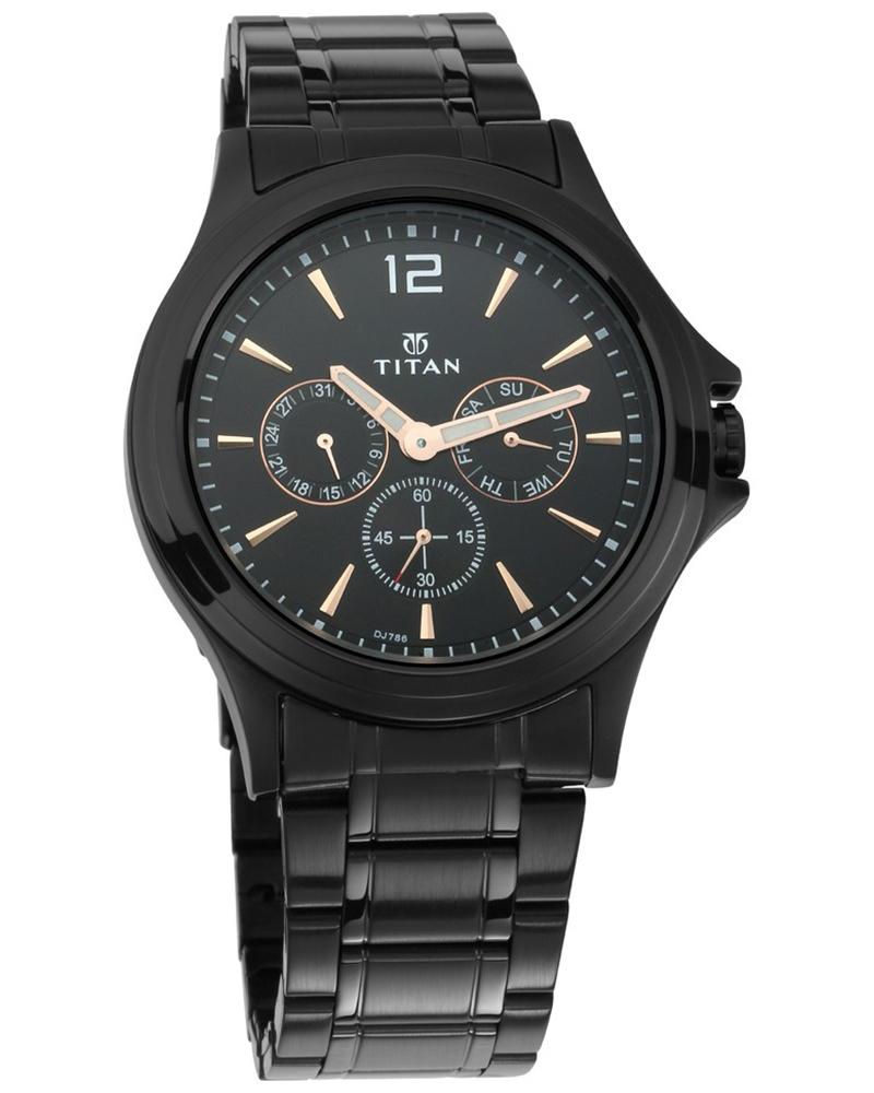 Titan Men CLASSIQUE Black Analog Watch SKU-ID 1698NM01 Helios