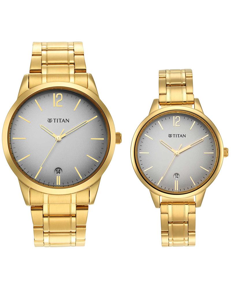 Titan Couple BANDHAN Grey Analog Watch SKU-ID 18062617YM01