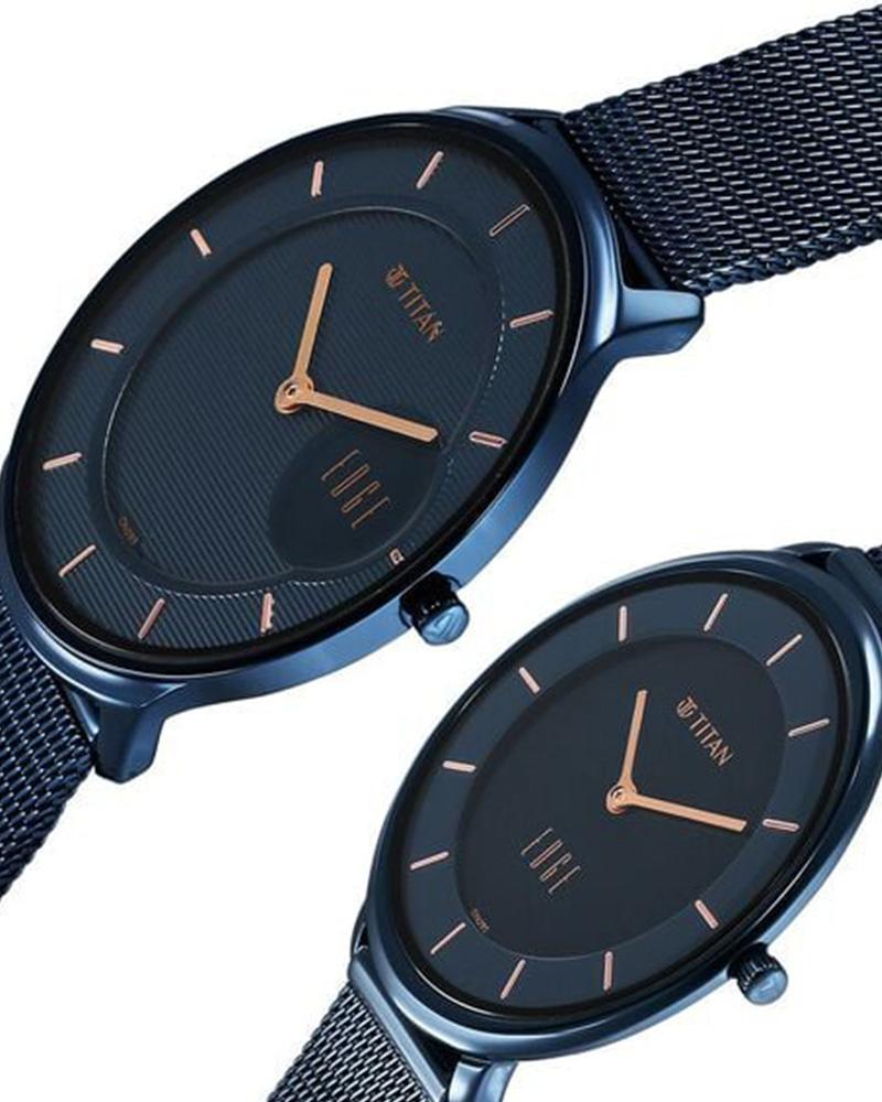 Titan Edge Couple EDGE PAIR Blue Analog Watch SKU-ID 18432655QM01