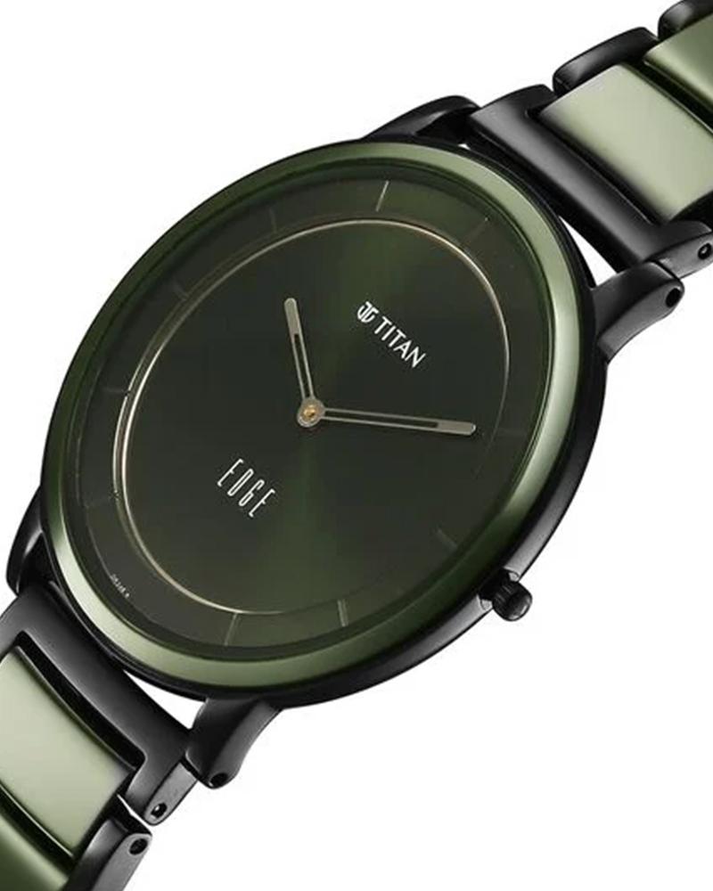 Titan Men EDGE MELANGE Green Analog Watch SKU-ID 1878KD05 | Helios