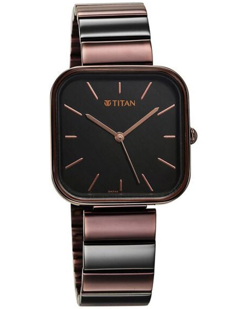 Titan Women Purple stackables Square Black Watches