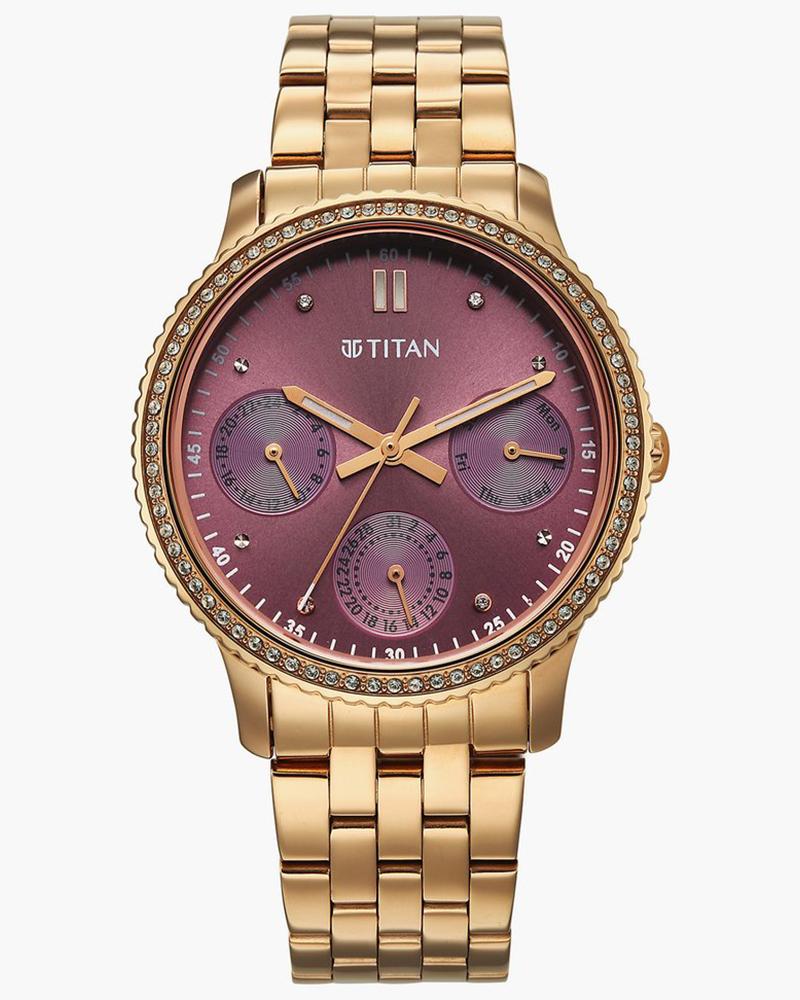 Titan Women Purple sports fashion Round Purple Watches