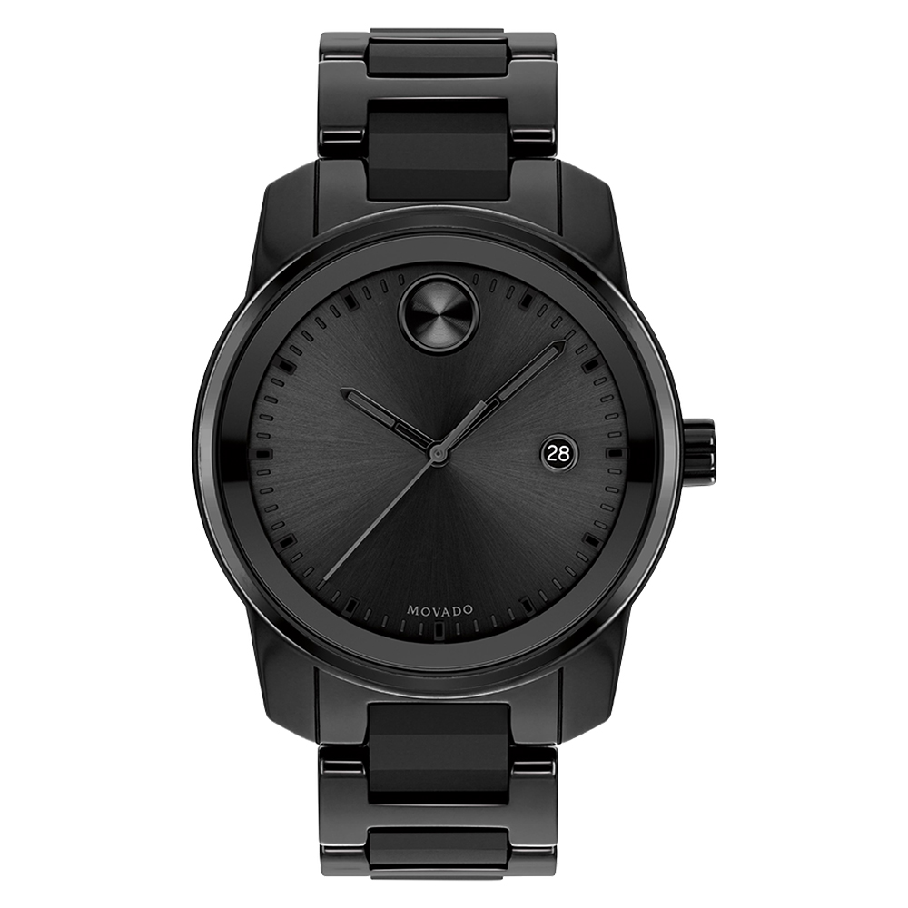 Buy Movado BOLD Round Quartz Black Dial Men Watch 3600727 Helios Watch Store