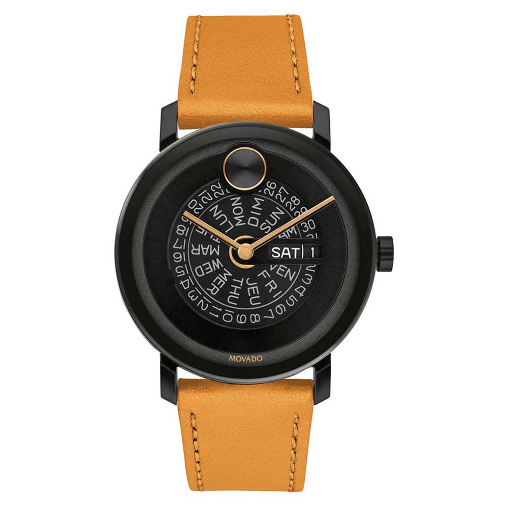 Movado bold black and orange best sale