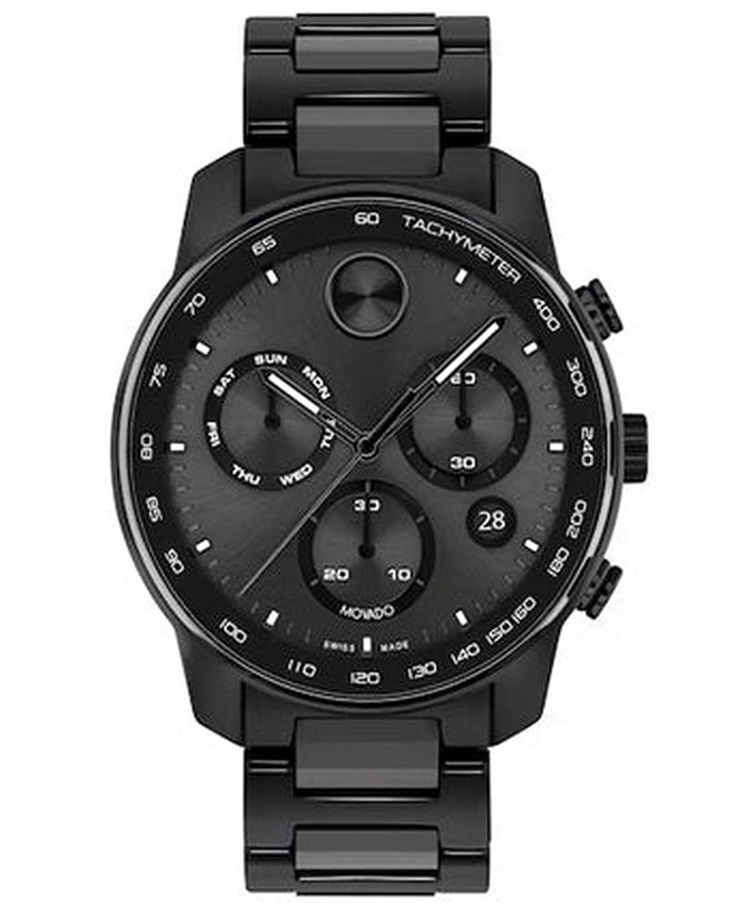 Movado Men Bold Round Black Watches