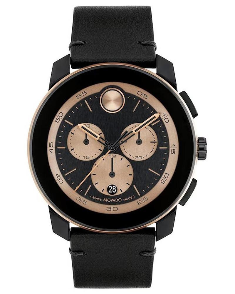 Movado Men Bold Round Black Watches