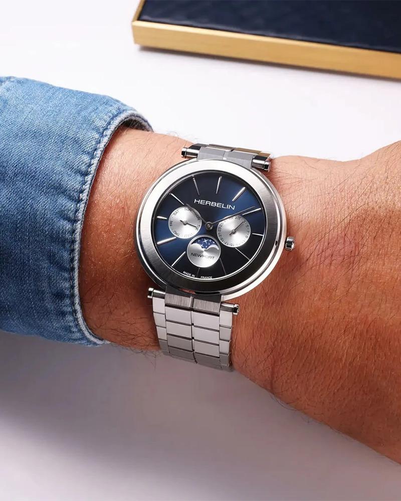 Herbelin Men NEWPORT Blue Analog Watch SKU-ID 37658AP15BL Helios