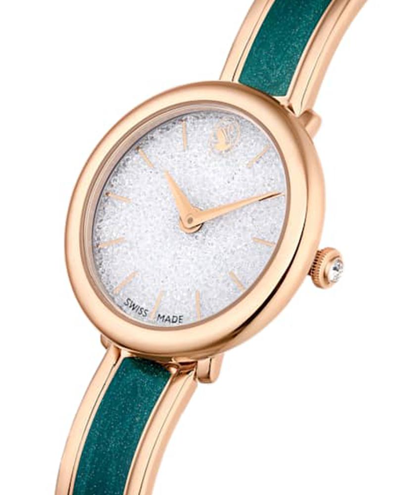 Swarovski Women CRYSTALLINE BANGLE Green Analog Watch SKU-ID