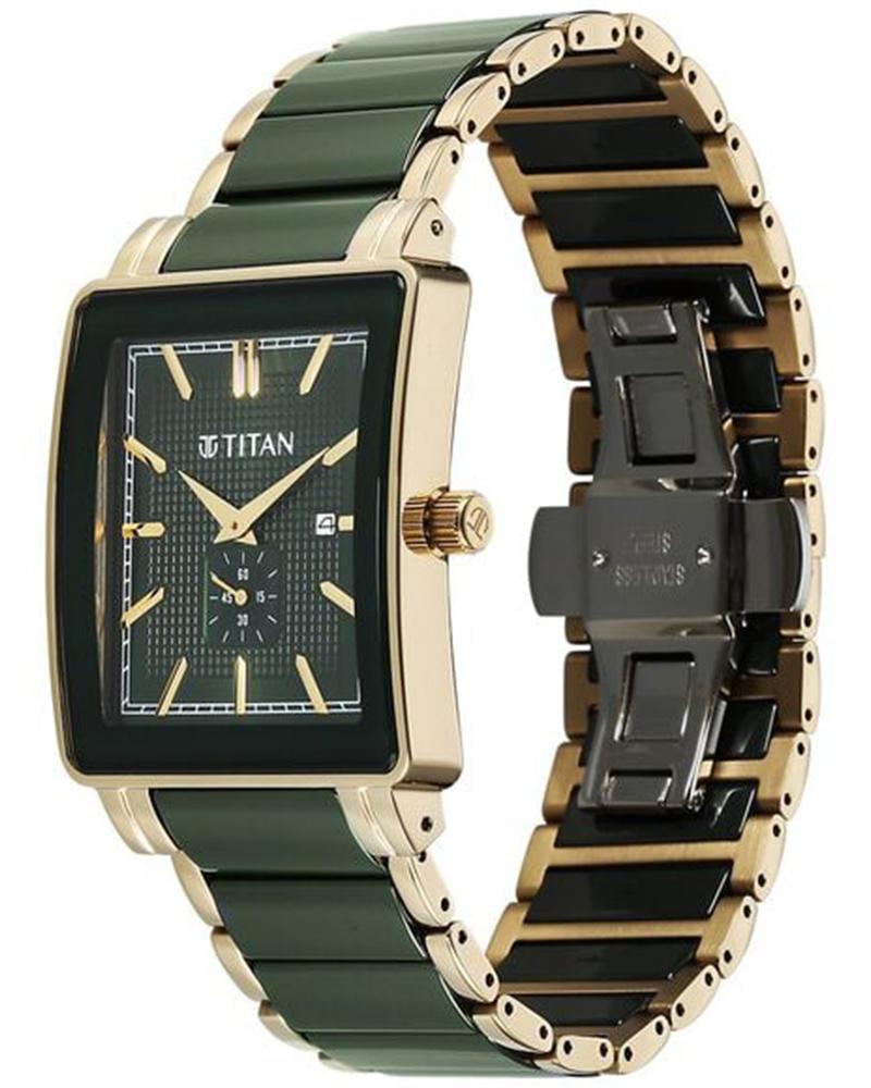 Titan Men REGALIA CERAMIC II Green Analog Watch SKU-ID 90013KD05