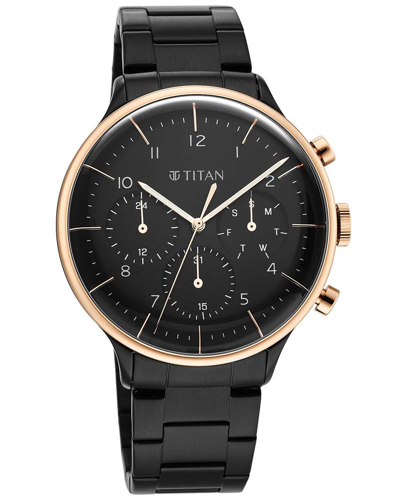 Titan Men Stellar Silver Automatic Watch SKU-ID 10011QL01 | Helios