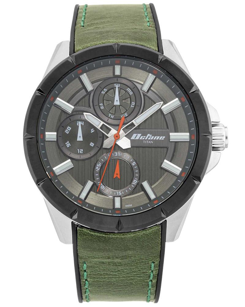 Leather Strap Watch Octane Titan Black Titan Men Octane Round