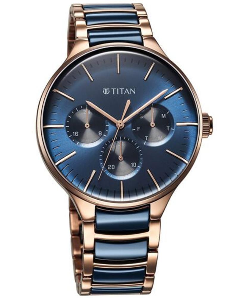 Titan Men CERAMIC FUSION Blue Analog Watch SKU-ID 90148KD04