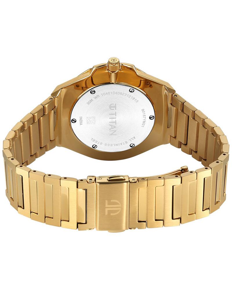 Titan Men Octagonal Gold Watches