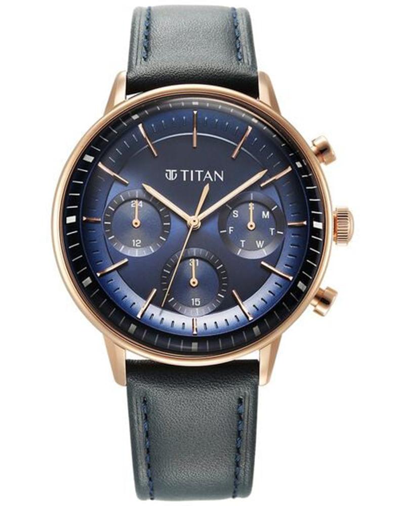 Titan Men LIGHT LEATHERS Blue Analog Watch SKU-ID 90171WL01