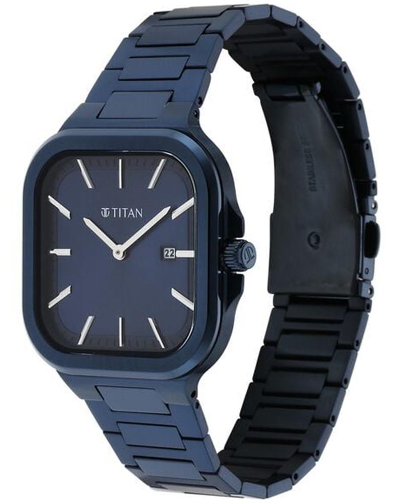 Titan Men CLSQ SLIM SQUARE Blue Analog Watch SKU-ID 90176QM01