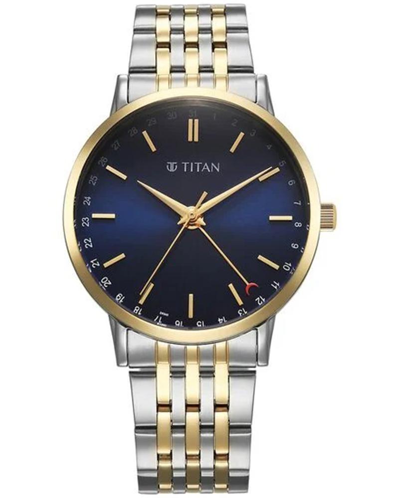 Titan Men Elegance Blue Analog with Date Watch SKU-ID 90202BM01