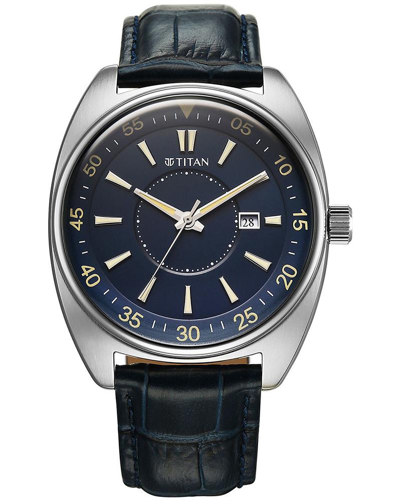 Titan Men CLASSIQUE TONNEAU Blue Analog with Date Watch SKU-ID