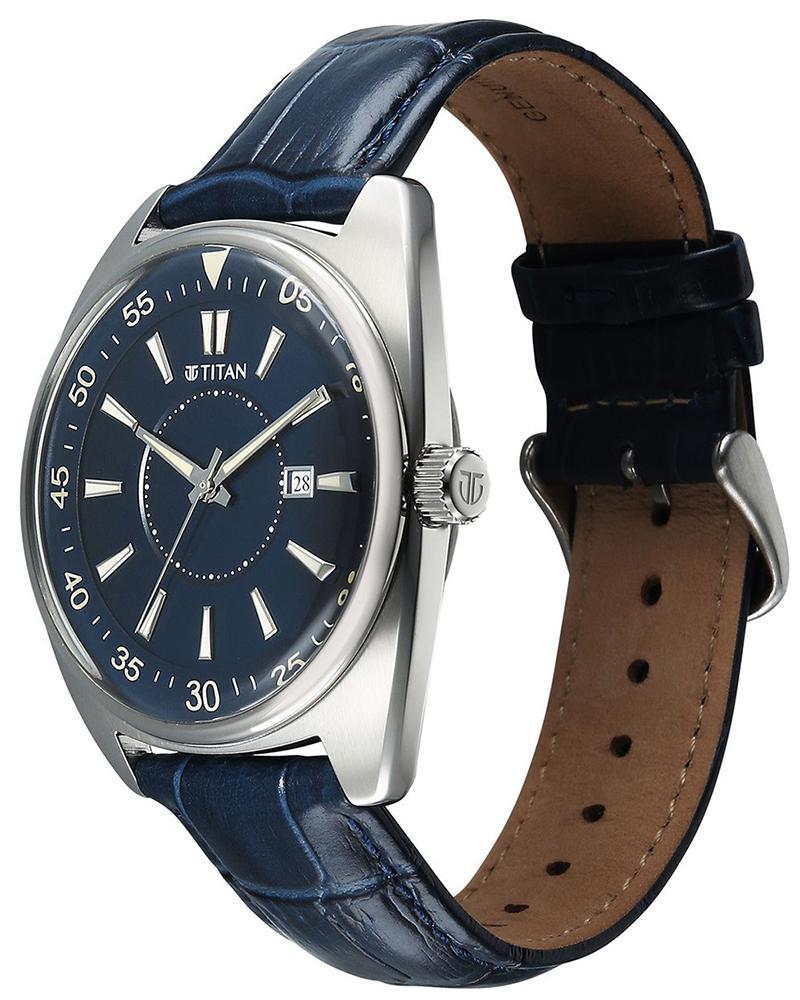 Titan Men CLASSIQUE TONNEAU Blue Analog with Date Watch SKU-ID