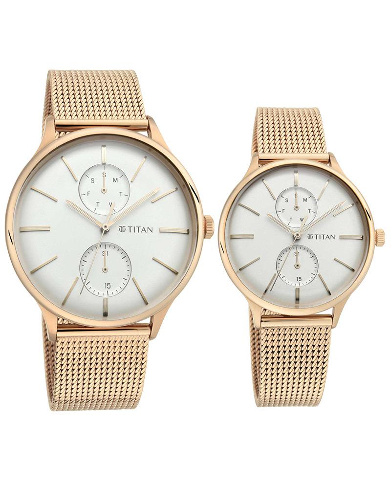 Buy Online Titan Unisex Round Silver Watches 9400394203wl01 at Best Price Helios Store