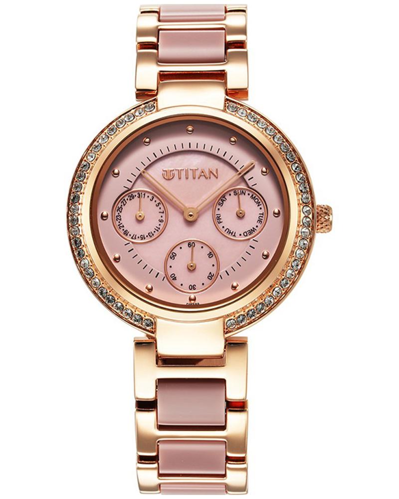 Buy Titan Round Women Watch 95187KD02 Helios Watch Store