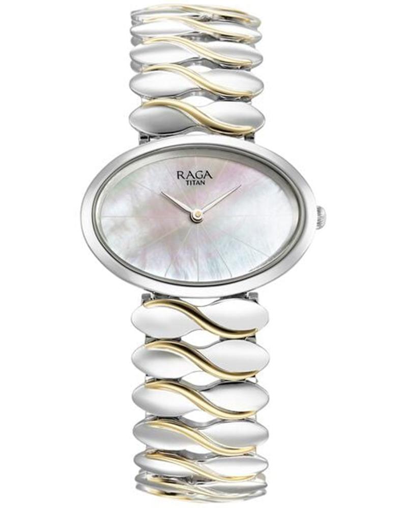 Titan Women Raga silver ii Oval Mop Watches