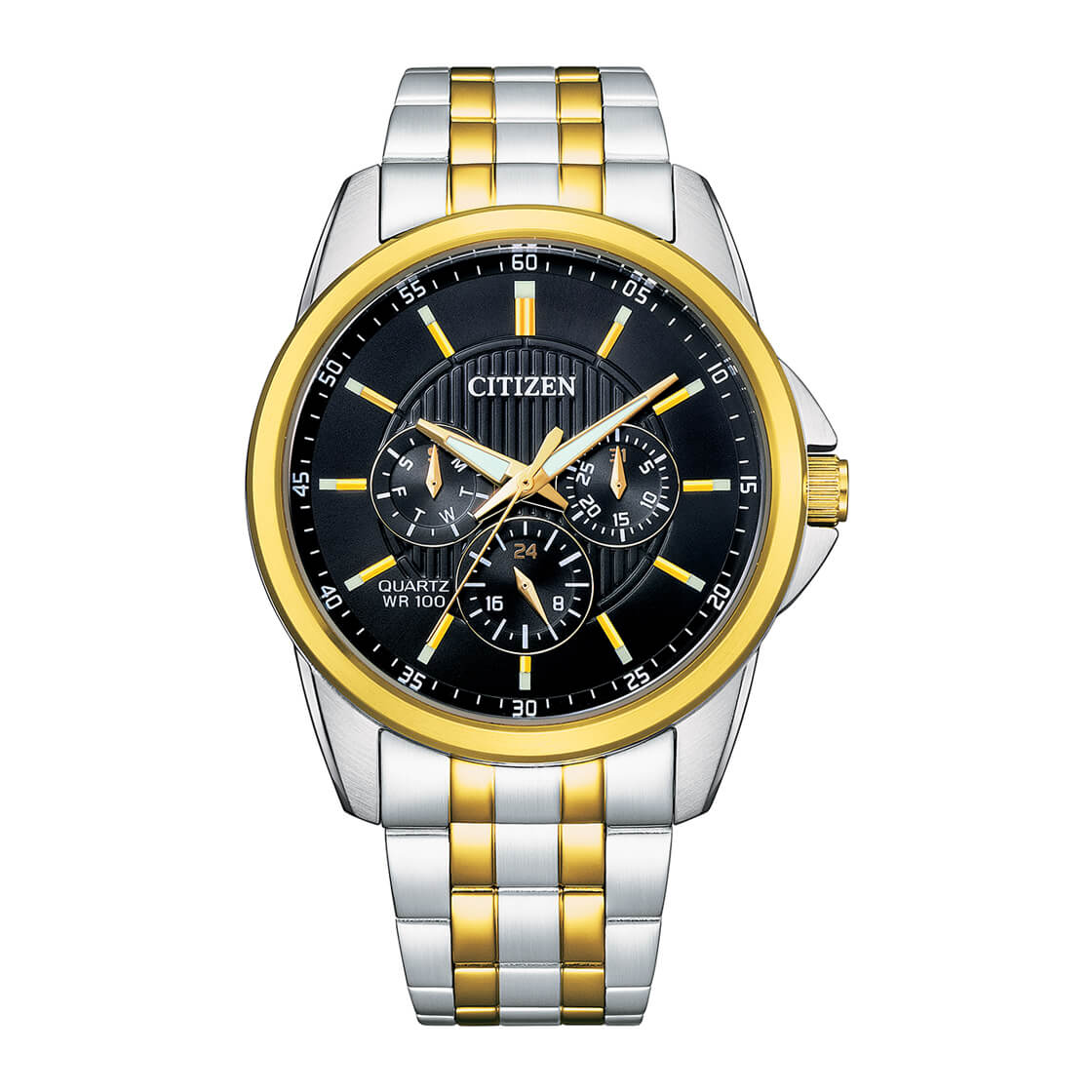 Citizen quartz black dial men's watch best sale