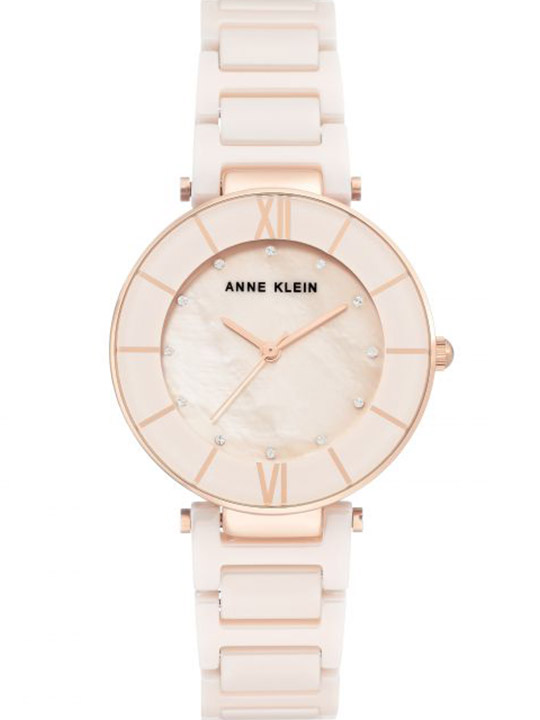Anne Klein Women Ceramics Round Pink Watches