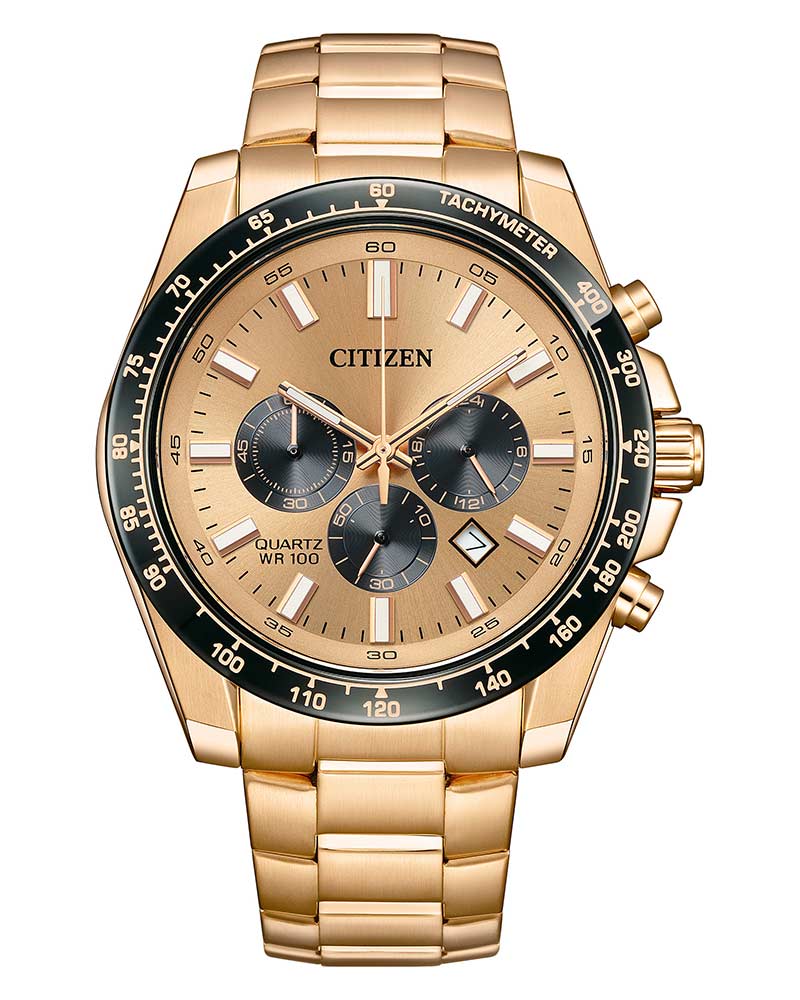 Citizen Men AQ-Chrono Rose Gold champagne Analog Watch SKU-ID