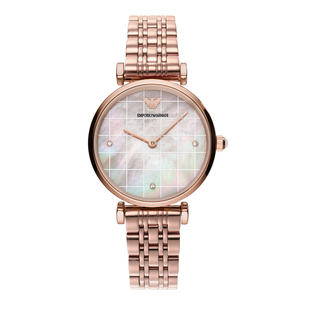 Buy Online Emporio Armani Women Round Mother Of Pearl Watches ar11385 at Best Price Helios Store