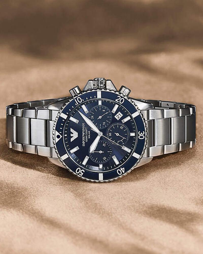 Emporio Armani Men WORLD EXPL Blue Chronograph Watch SKU-ID