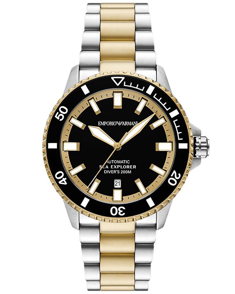 Emporio armani Men Sea explor Round Black Watches