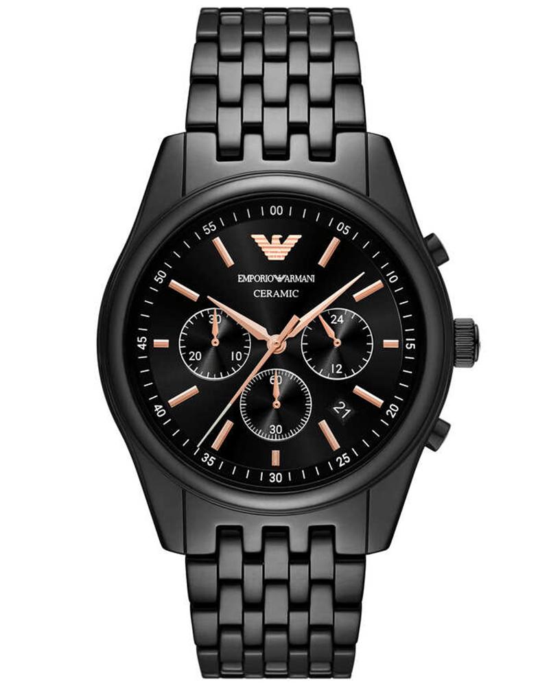 Emporio armani Men Antonio Round Black Watches