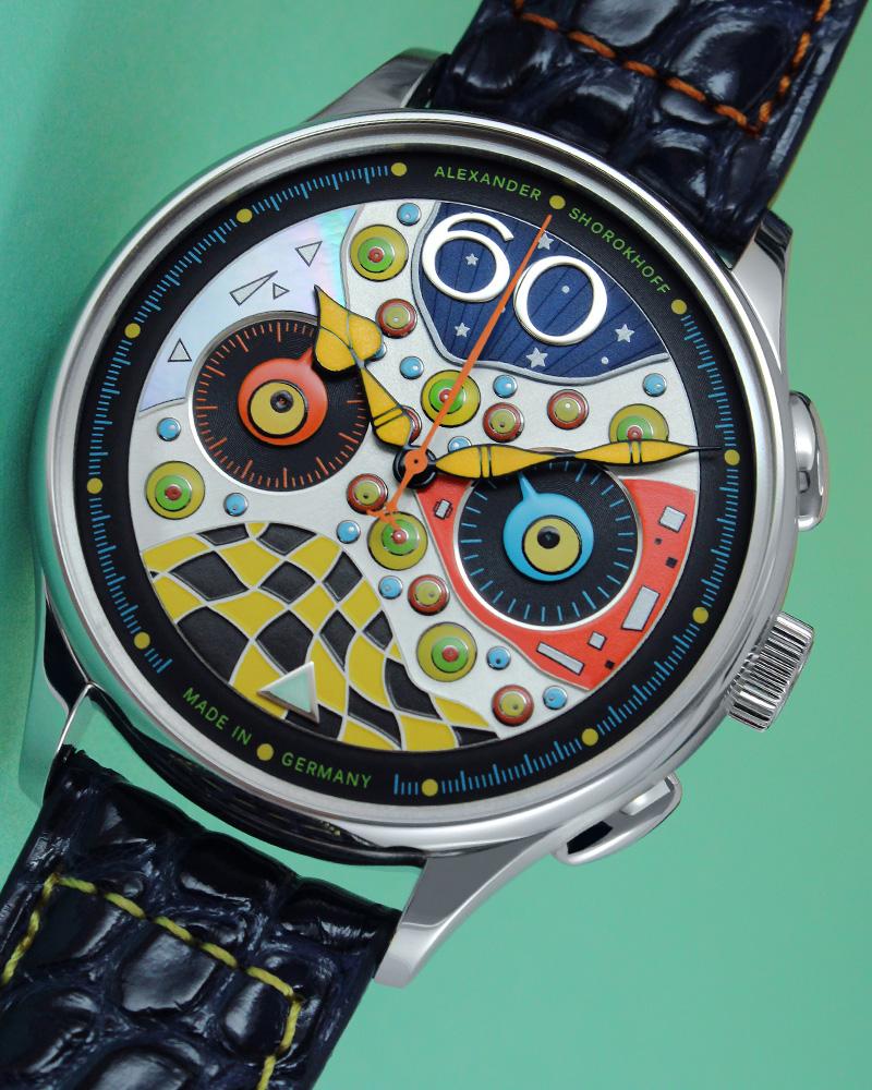Alexander Shorokhoff Unisex Crazy Eyes Chrono Silver Analog Watch