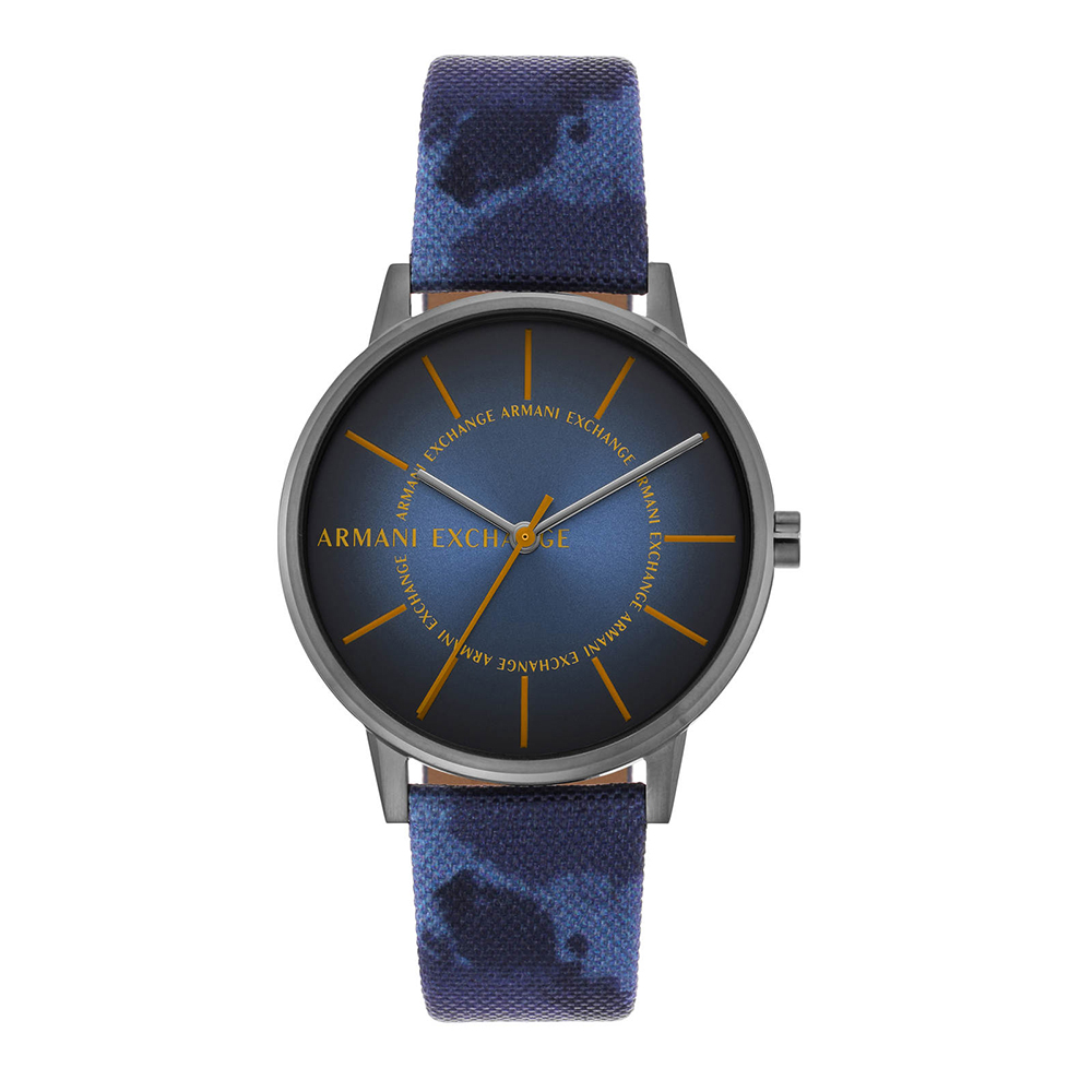 Armani exchange blue dial watch best sale