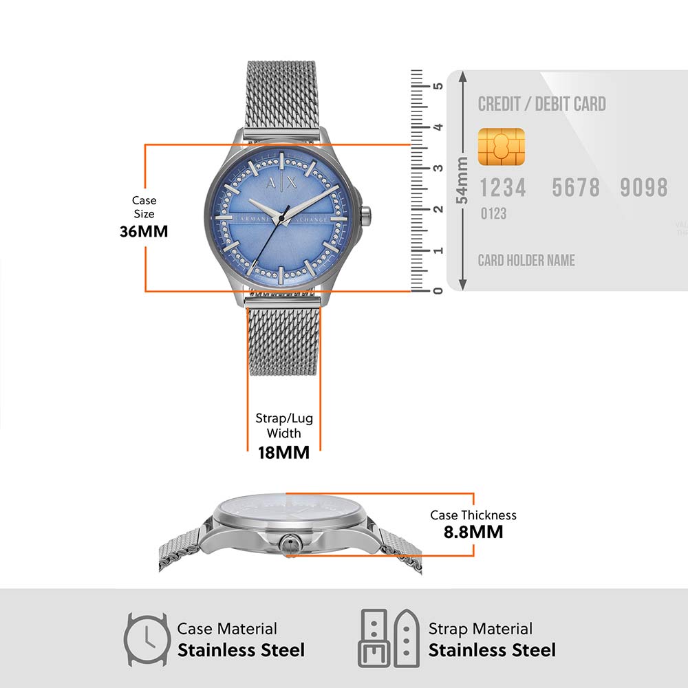 Armani Exchange Women LADY HAMPT Blue Analog Watch SKU-ID AX5275