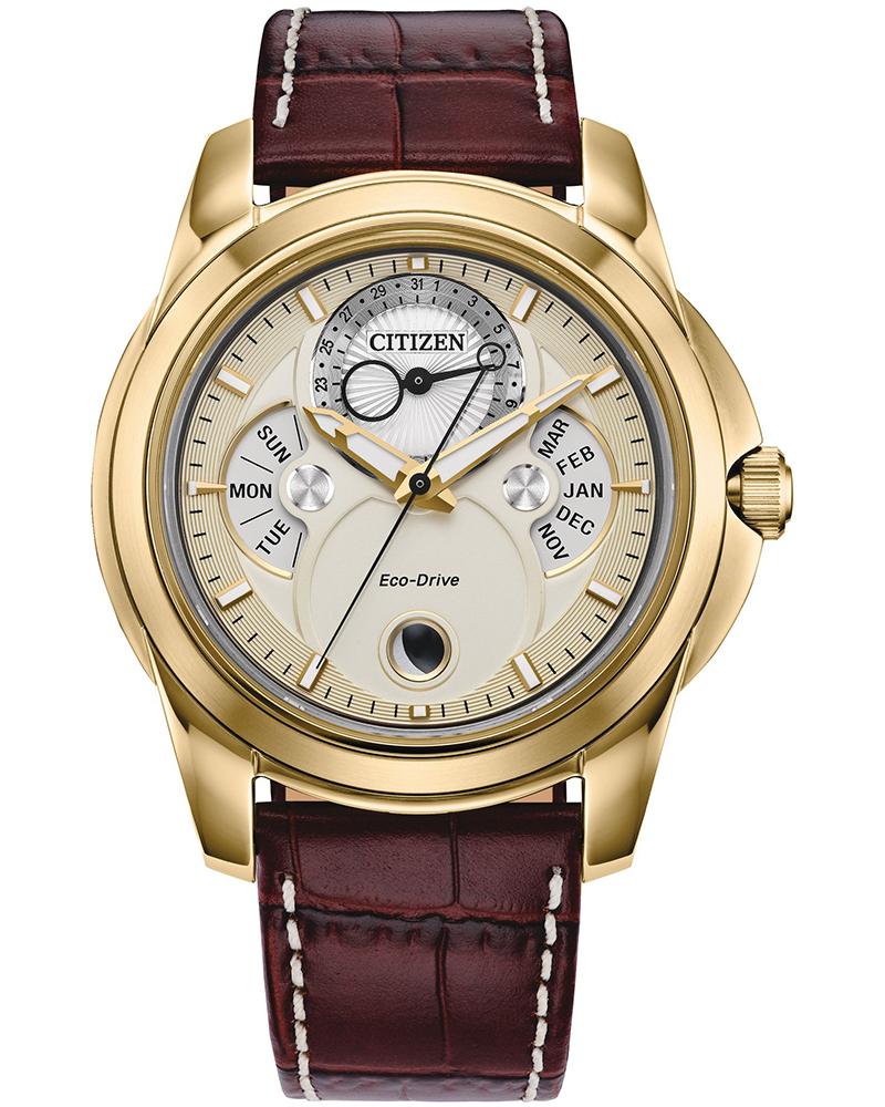 Citizen Men Calendrier Champagne Analog Watch SKU-ID BU0082-06P