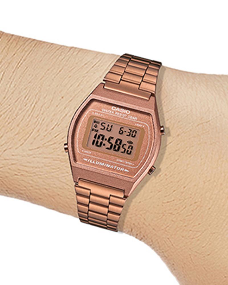 Casio Unisex Vintage Rectangular Rose Gold Watches
