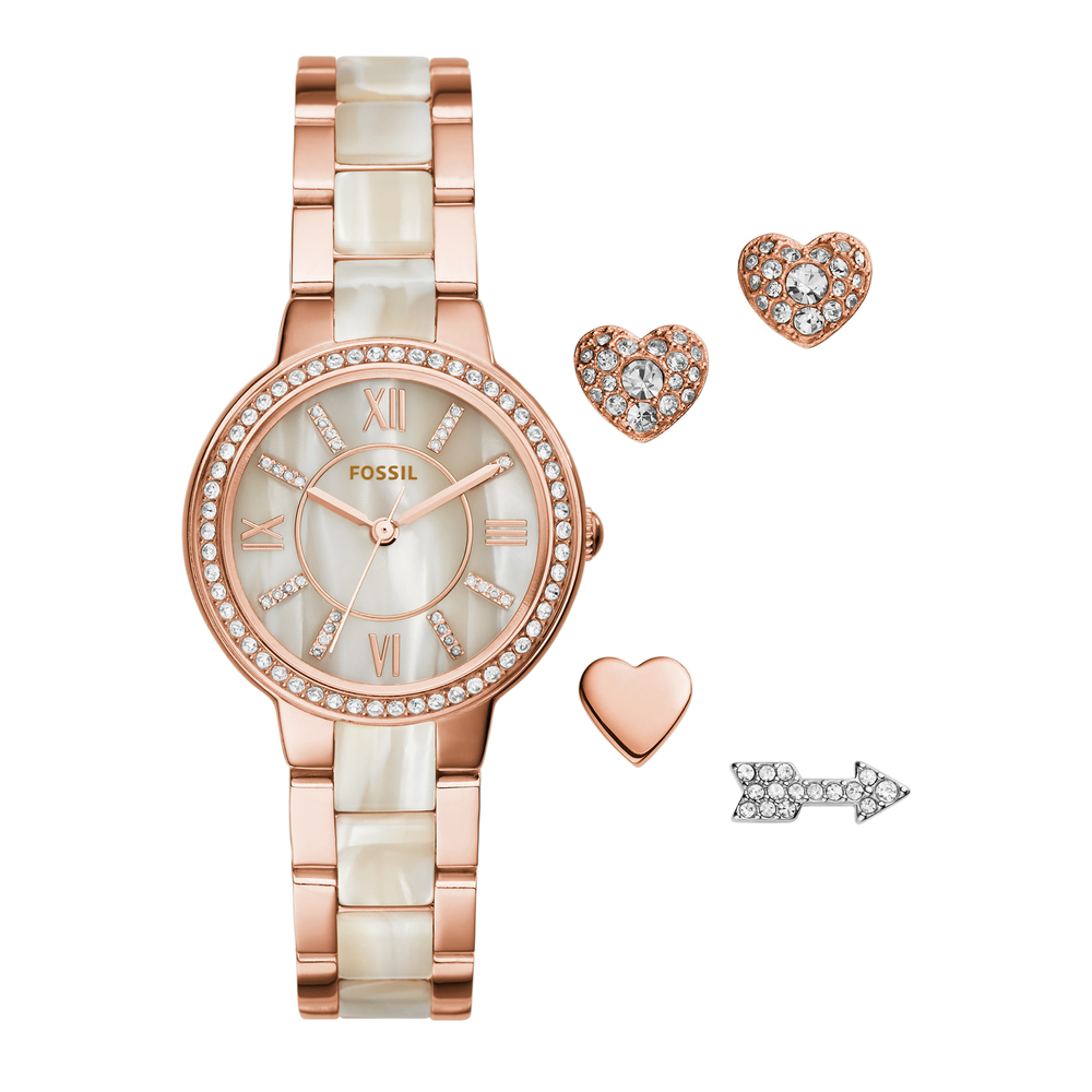 Fossil Women Virginia Round Mother of Pearl Watches