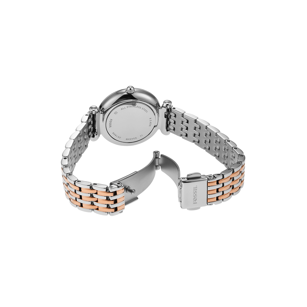 Fossil Women Carlie Mini Round Silver Watches