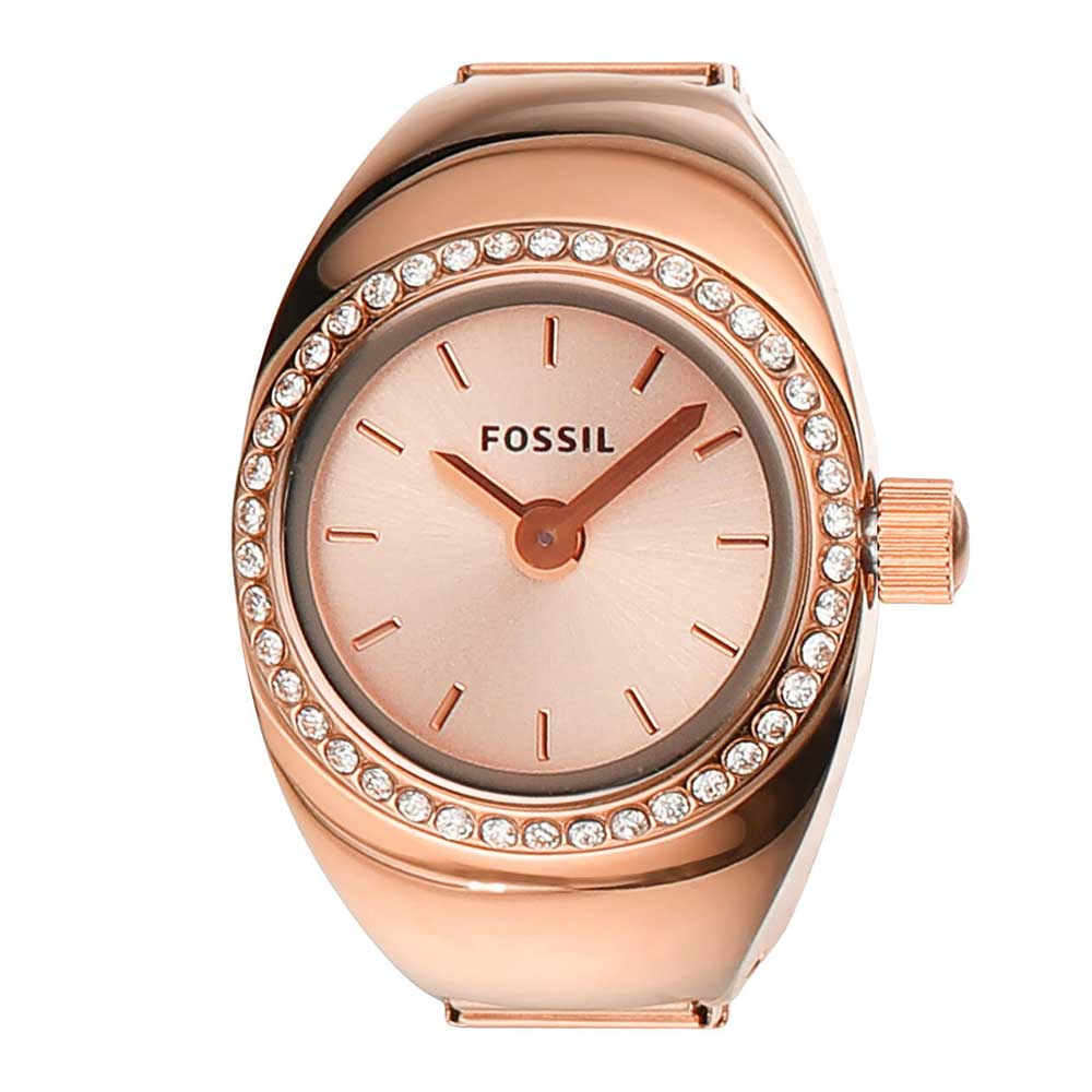 Fossil Women Ring watch Oval Rose gold Watches