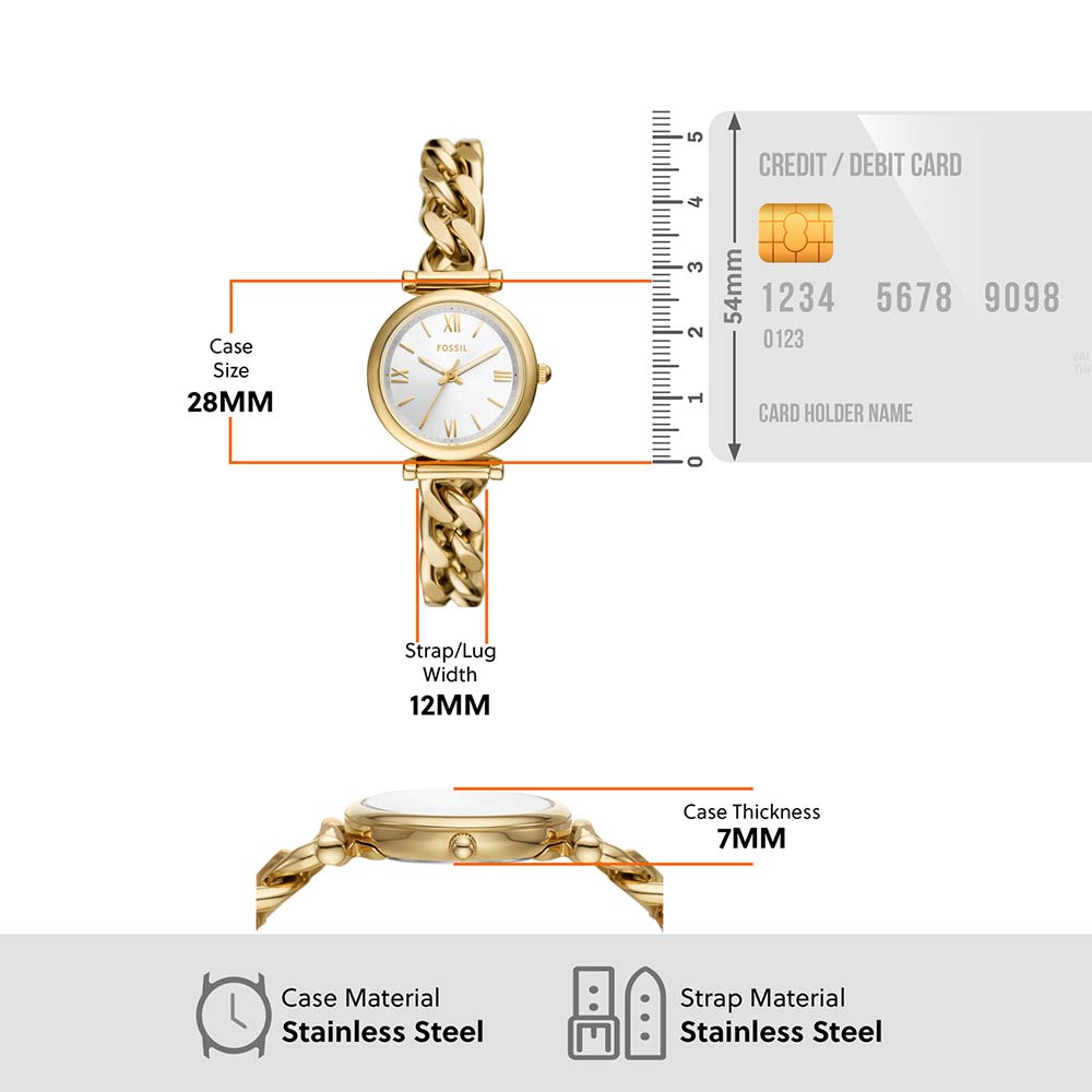Fossil Women CARLIE Silver Analog Watch SKU-ID ES5329 | Helios The