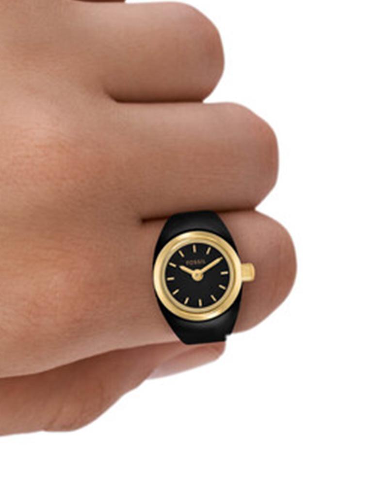 Fossil Women Ring watch Round Black Watches