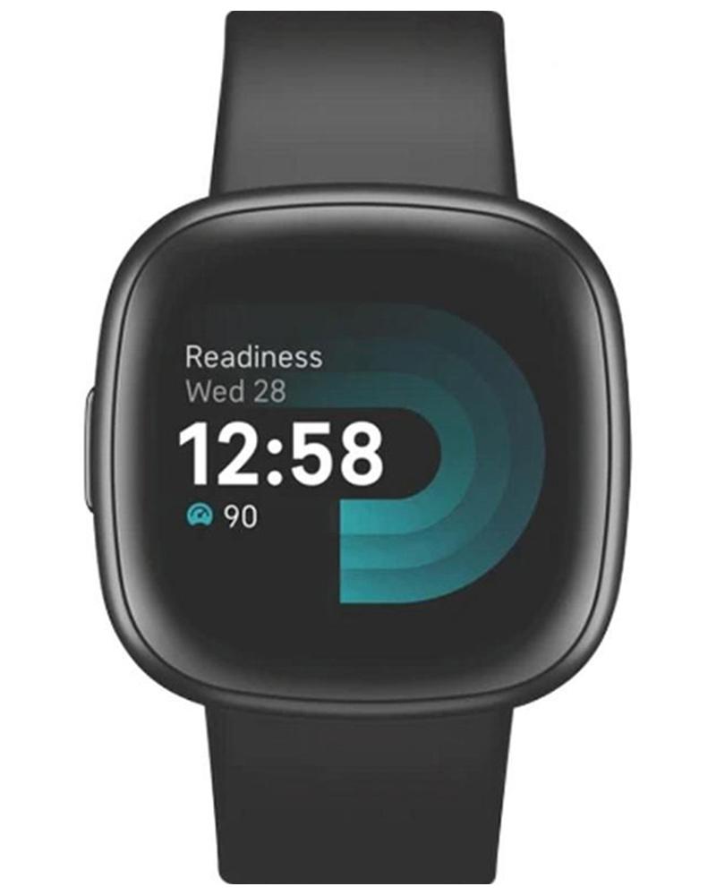 Fitbit Versa 4 Black Square Unisex Watch FB523BKBK Helios Watch Store