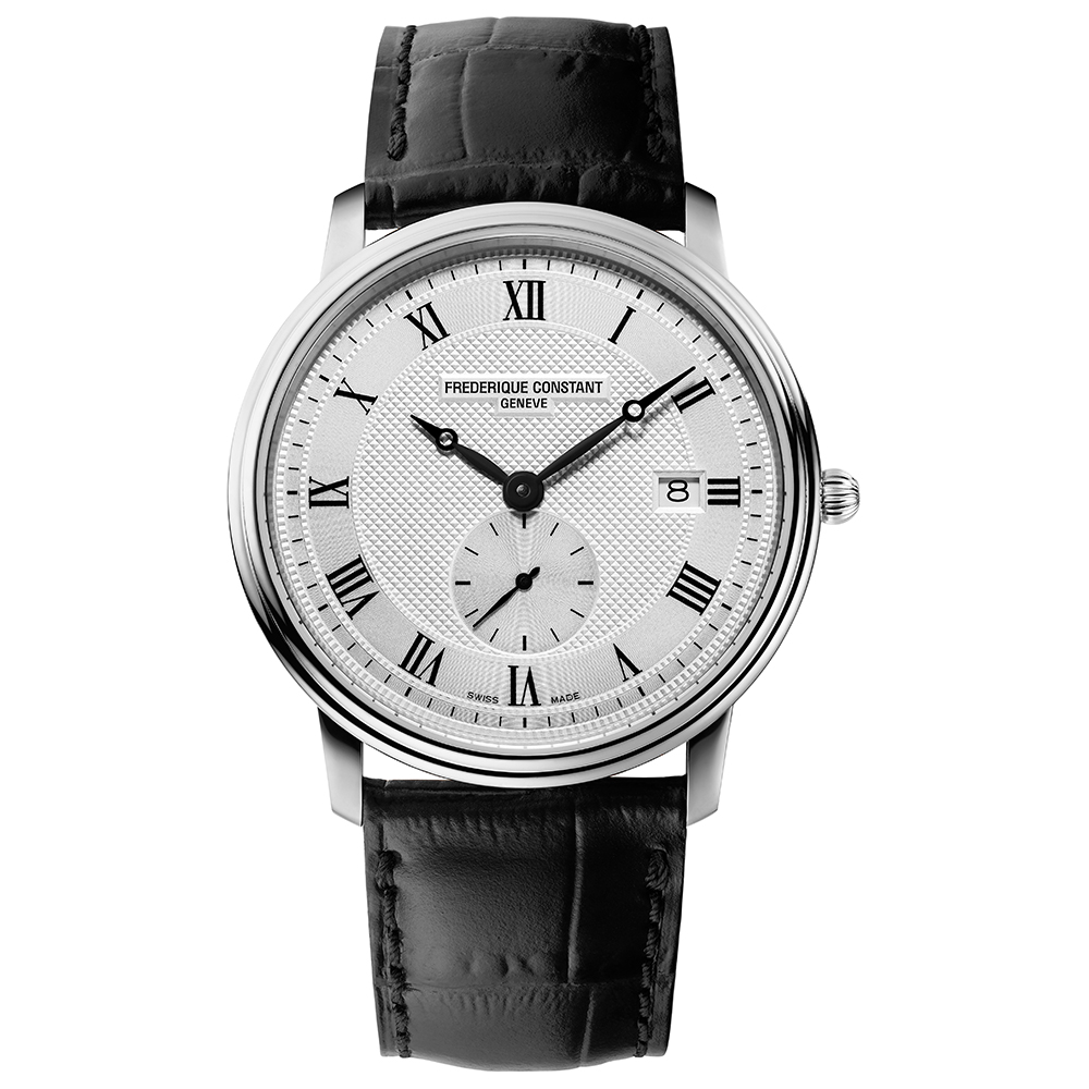 Frederique Constant Men Slimline Round Silver Watches