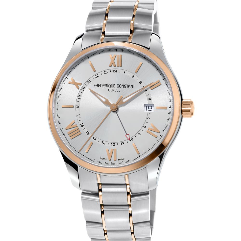 Frederique Constant Men CLASSICS QUARTZ GMT Silver Analog Watch