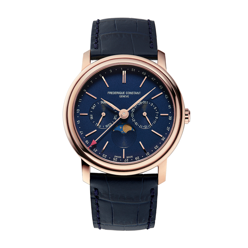 Shop Online Frederique constant Men Classics Round Blue Analog Watches Helios Watch Store